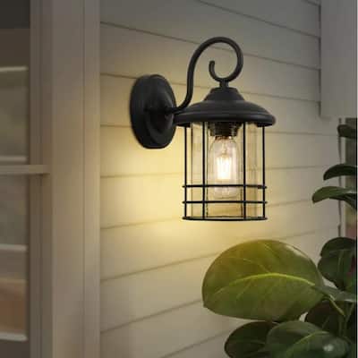 Matte Black Waterproof Outdoor Hardwired Wall Lantern Sconce