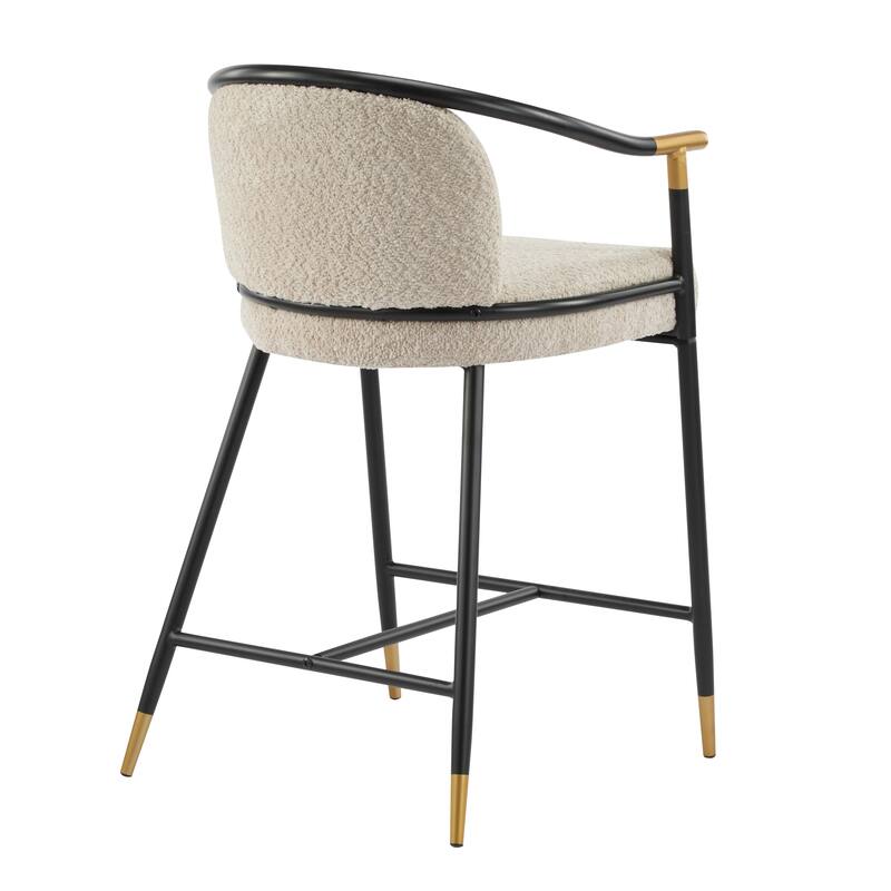 Devin 26" H Upholstered Counter Stool with Metal Frame (Set of 2) by Christopher Knight Home