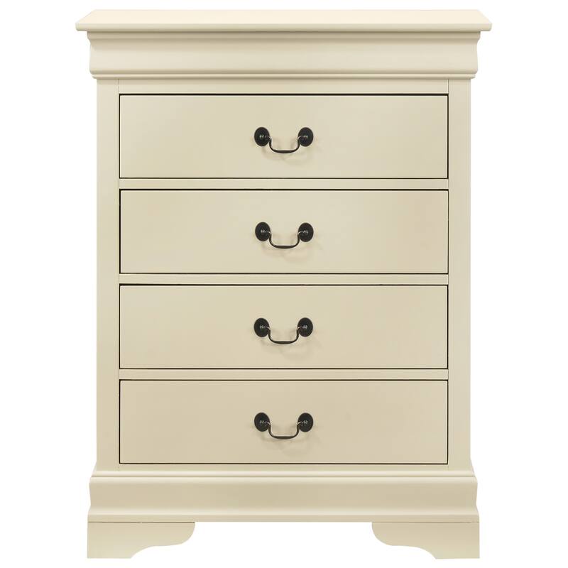 Passion Furniture Louis Phillipe Cherry 4 Drawer Chest of Drawers - 31"L x 16"W x 41"H