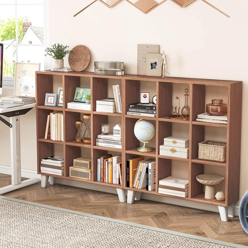 Costway 1 PCS 9-Cube Bookcase with 6 Removable Shelves Raised Support