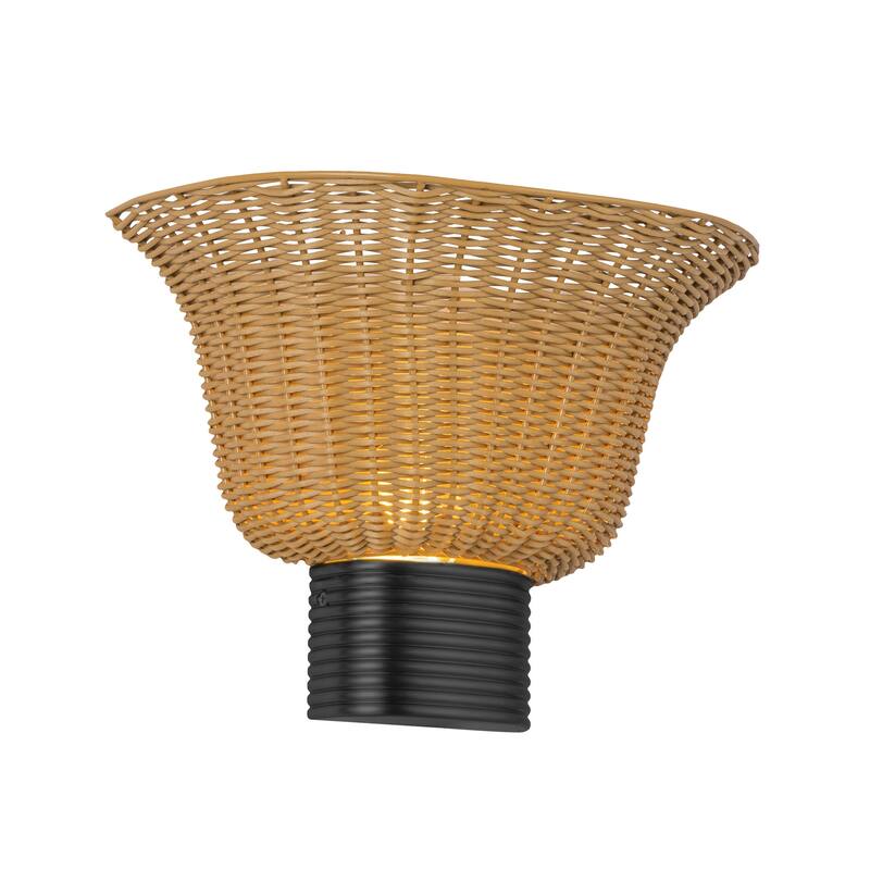 Alora Lighting WV667014 Rancho 10" Tall Bathroom Sconce with Rattan