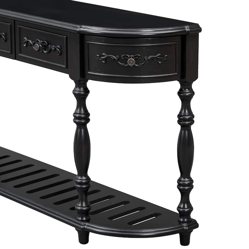 Merax Curved Console Table with 4 Drawers and 1 Shelf