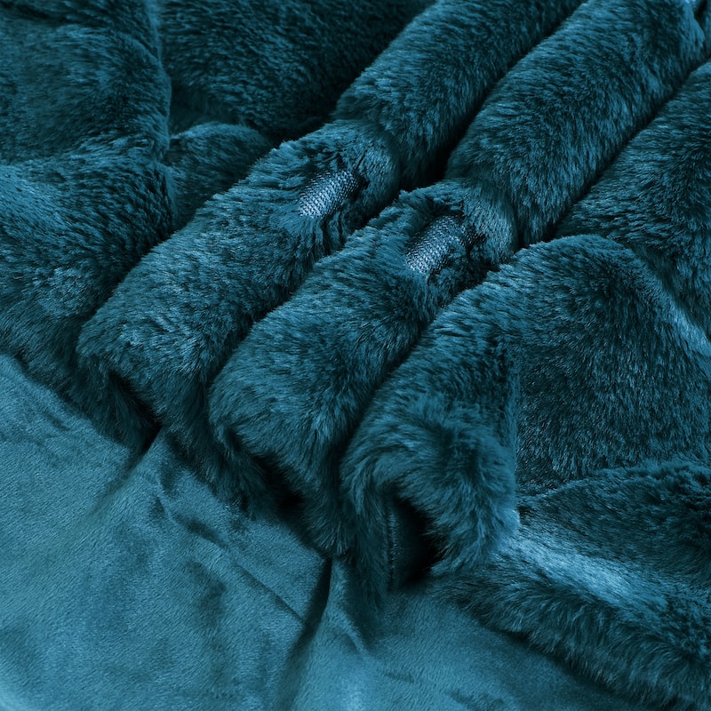 Jacquard rabbitfake fauxfur throw blanket 50"x60"