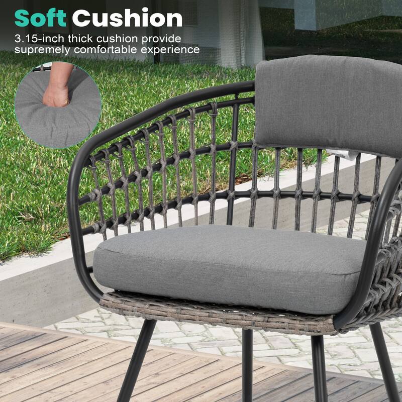 VredHom 11PC Outdoor Patio Aluminum X-Frame Dining Set Table with Rattan Chairs Umbrella Hole