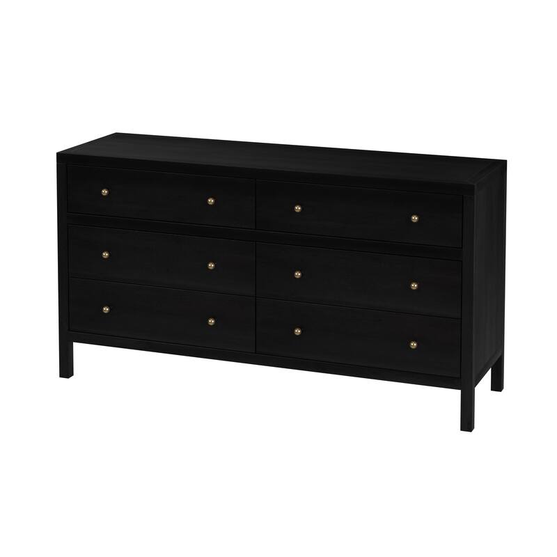Nora 6-Drawer Wood Wide Dresser