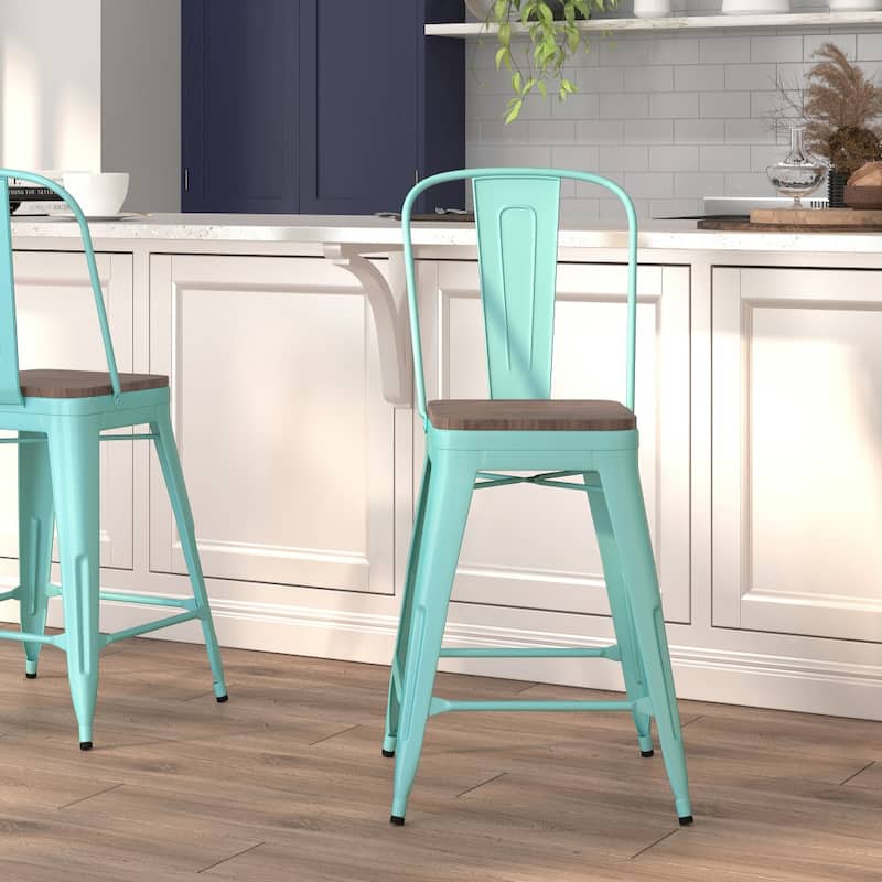 All-Weather Counter Height Stool with Poly Resin Seat