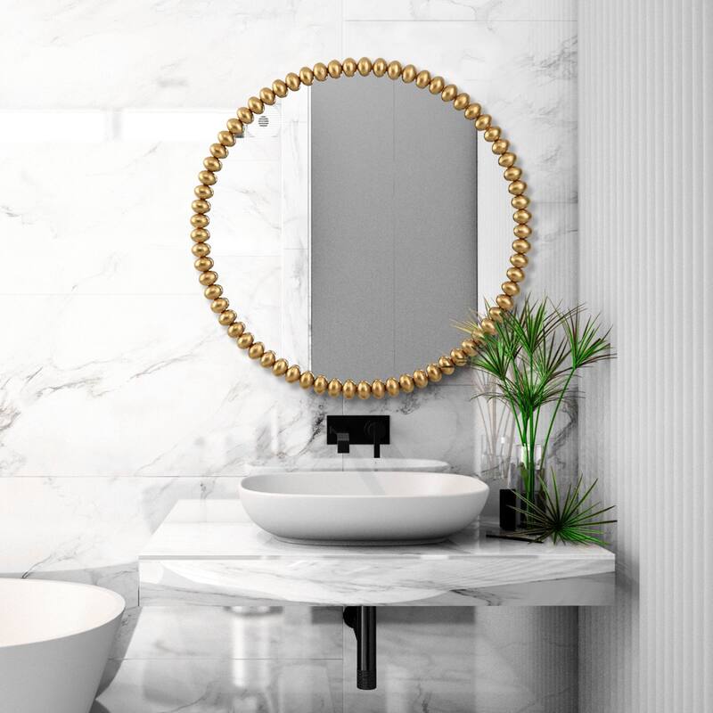 Uttermost 09793 Byzantine 42" W x 41-1/4" H Circular Framed Bathroom - Antique Gold
