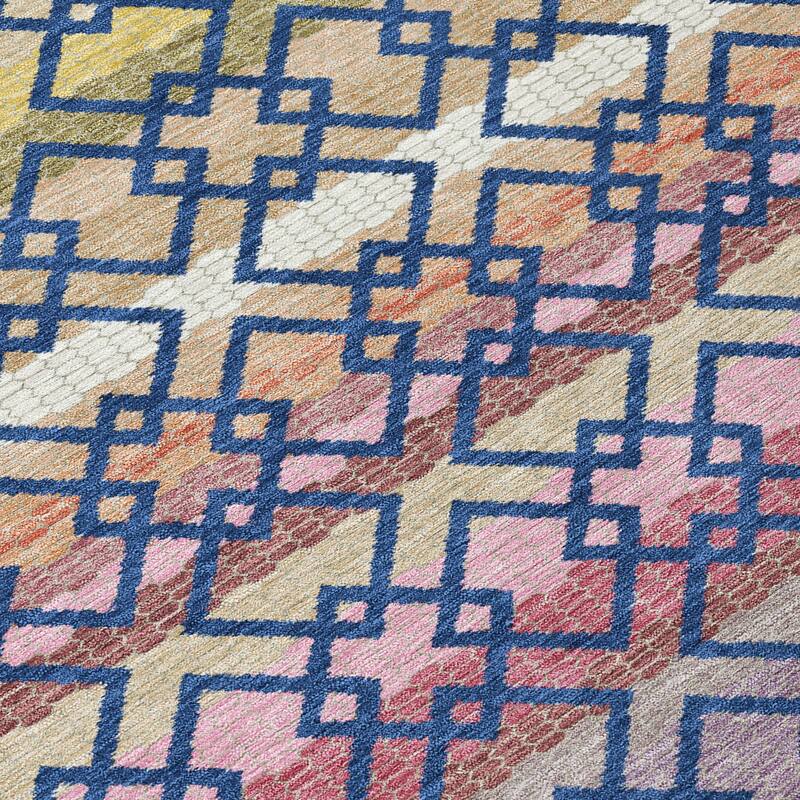 Machine Washable Indoor/ Outdoor Cabo Stripe Chantille Rug