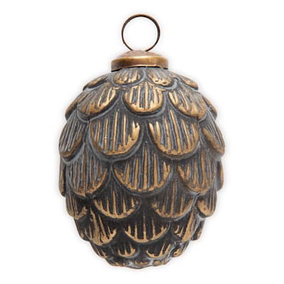 Pinecone Glass Ornament Decor Decoration Hanging Ornament Christmas Xmas Holiday Christmas Tree Home Decor - Bronze