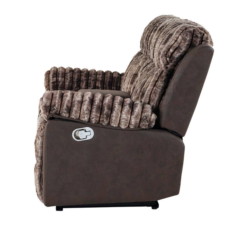 Brown Console Reclining Loveseat
