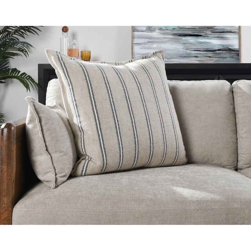 Demi 26" Rectangular Throw Pillow, Natural Blue