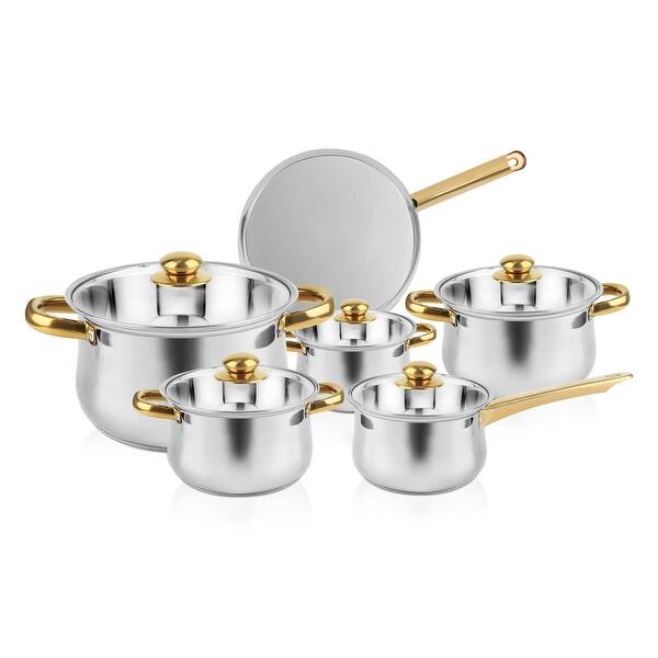 slide 2 of 7, Cook 6-Piece Nonstick Ceramic Coating Cookware Set with lid,Including lid - 6 Pcs