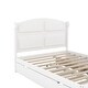 preview thumbnail 9 of 15, Queen Size Wood Platform Bed with Trundle Bed & 2 Storage Drawers