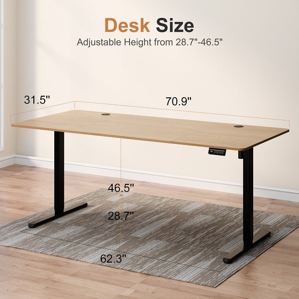 dimension image slide 2 of 16, Electric Standing Desk, Height Adjustable Desk with LED Display