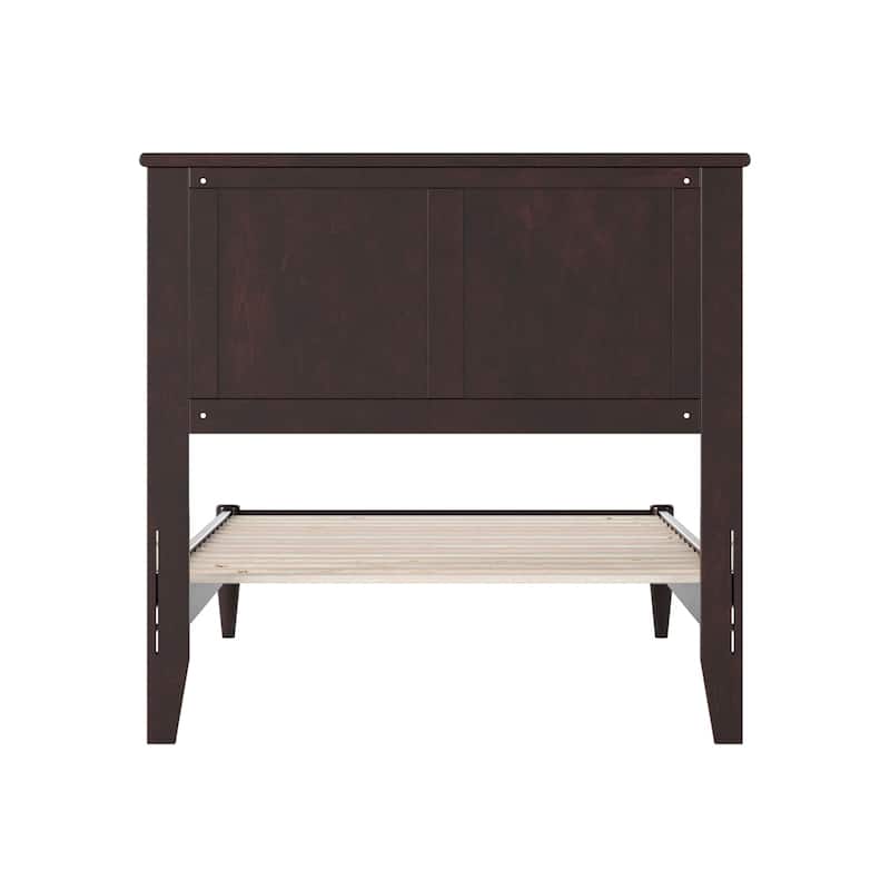 Solid Wood Low Profile Platform Bed - Twin Size Bed Frame, Espresso Finish