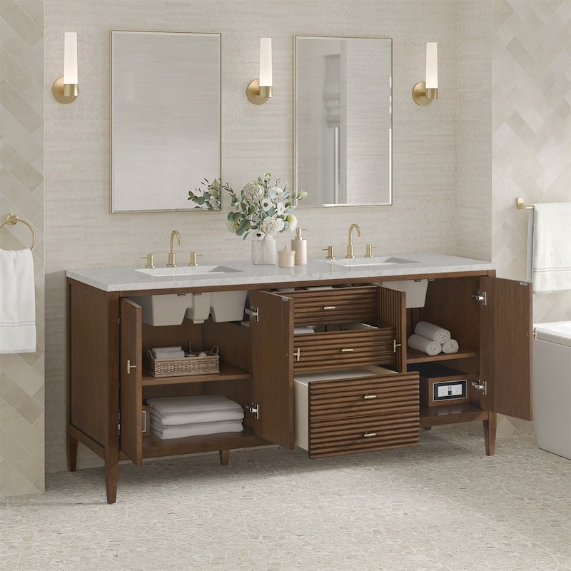 James Martin Vanities 485-V72-3EJP Myrrin 72" Double Basin Wood Vanity