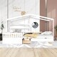 preview thumbnail 3 of 7, Solid Construction L-Shaped Platform Bed Twin Size House Platform Bed with Three Storage Drawers