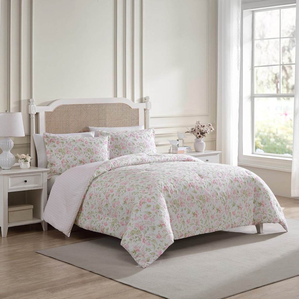 Laura Ashley Morning Gloria Cotton Pink Comforter Set