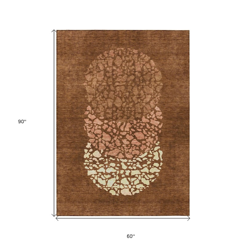 HomeRoots Abstract Transitional Rectangle Outdoor Rug