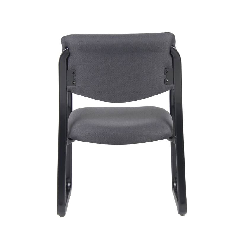 Kris Guest Armchair with Sled Base, Steel, Gray Performance Polyester