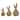 Transpac Resin 12 in. Brown Easter Pom-Pom Tail Bunny Set of 3