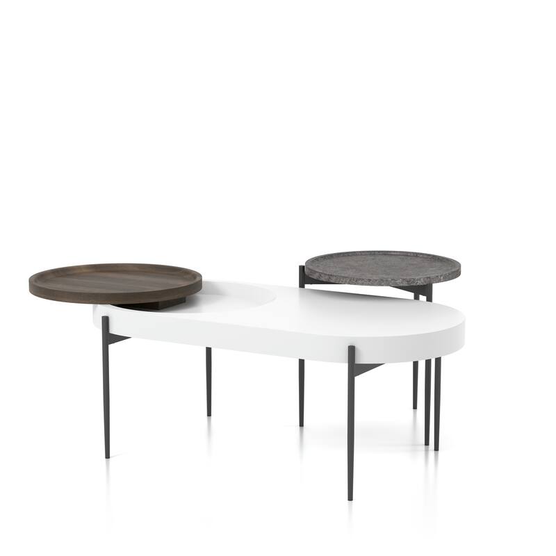 Wicklow Contemporary 47-inch Steel 2-Piece Table Set by Furniture of America - Grey