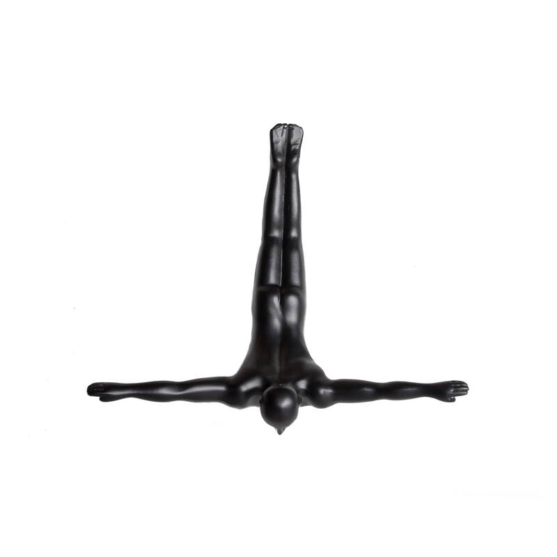 HomeRoots 7" Black Diver Resin Wall Decor - 6.5 x 6.5 x 2.5 - Black