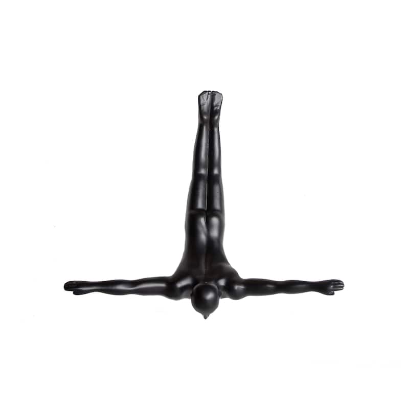 HomeRoots 7" Black Diver Resin Wall Decor