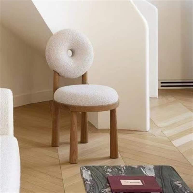 Round Back Vanity Chair - White