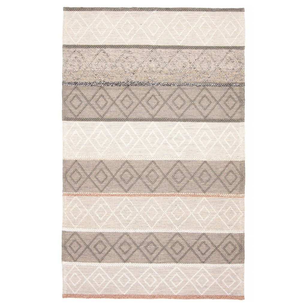 ECARPETGALLERY Braid weave Sienna Cream Wool Rug - 5'0 x 7'10