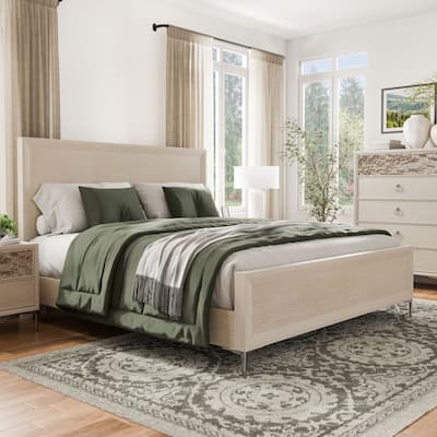 Furniture of America Fable Modern Solid Wood Panel Bed
