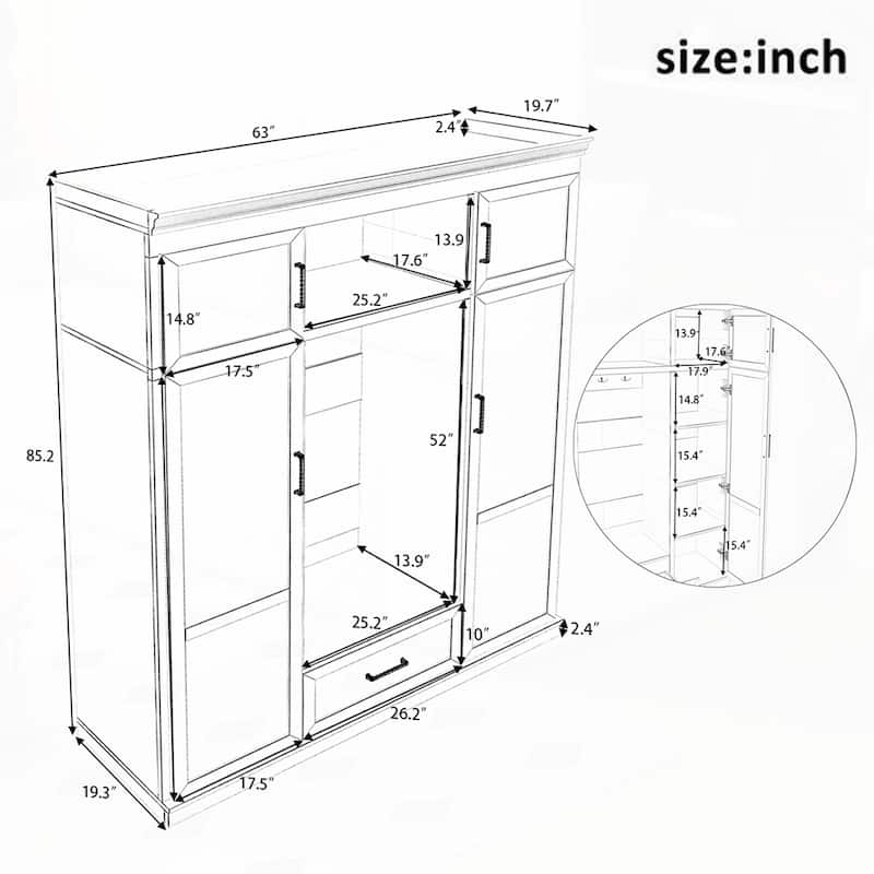 Hall Tree with Bench and 3 Hooks