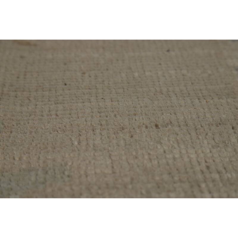 Vegetable Dye Beige Oushak Turkish Rug Hand-Knotted Wool Carpet - 9'1" x 12'1"