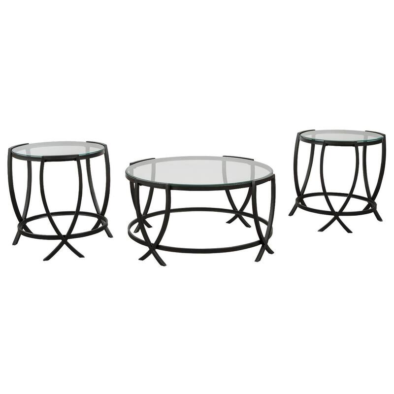 Tarrin Black 3-Piece Table Set