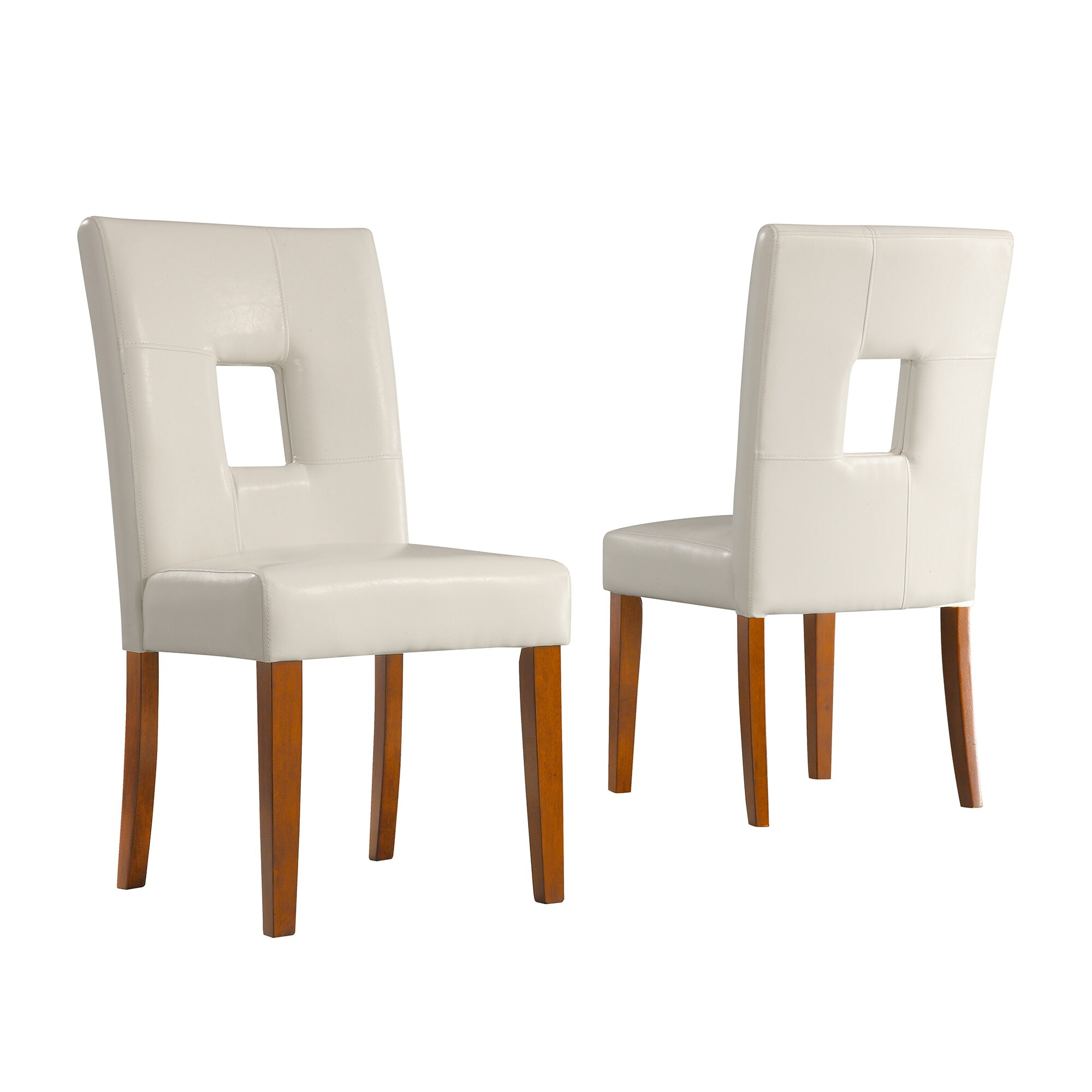 Alsace White Faux Leather Dining Chairs (Set of 2) by iNSPIRE Q