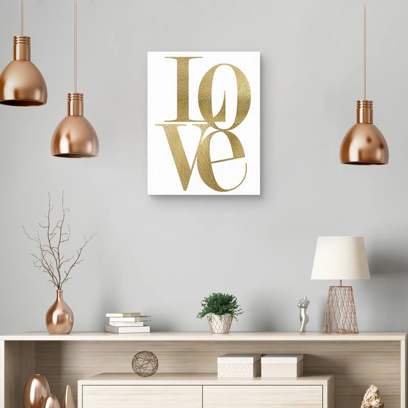 Love Stack Gold by Nikki Chu Canvas Art Print