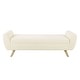 preview thumbnail 39 of 43, HomePop Modern Sherpa Storage Bench with Wood Legs - Cream