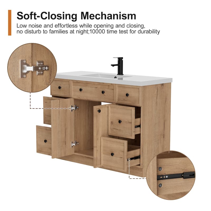 36"/48"/60"/72" Bathroom Vanity Set with Sink & Faucet