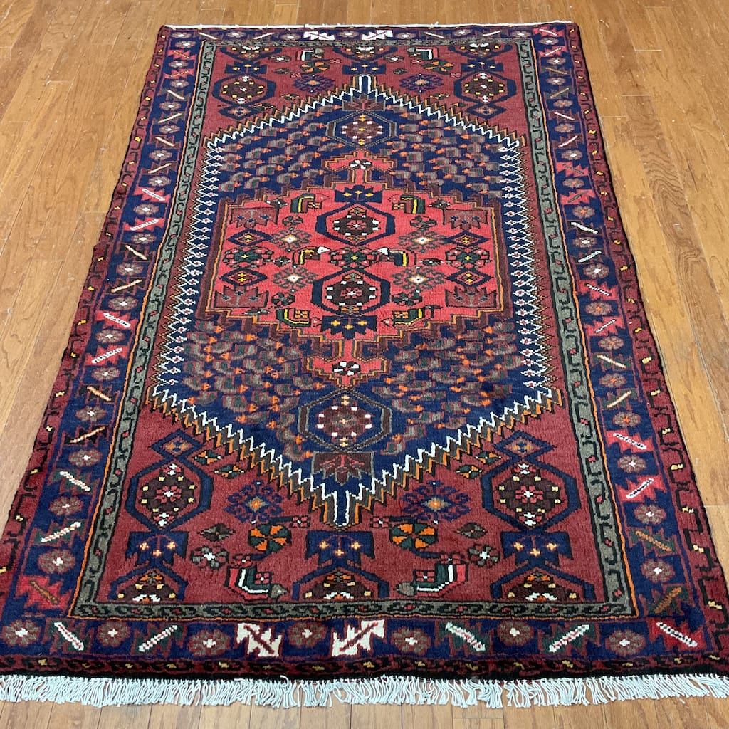 HERAT ORIENTAL Hand-knotted Tribal Hamadan Wool Rug - 4' x 6'5