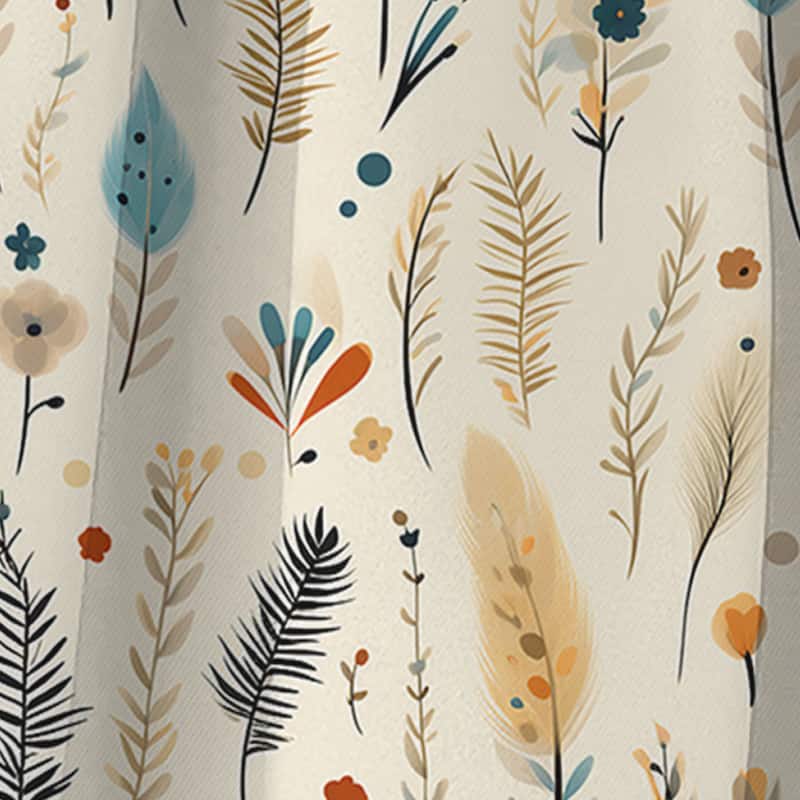 Designart "Antique Beige Vintage Minimalism Boho Pattern" Boho Blackout Curtain For Living Room Décor