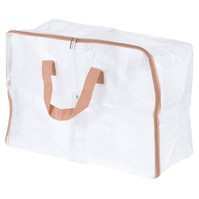 Closet Storage Bags, Large Foldable Clothes Organizer Tote Bag, Pink
