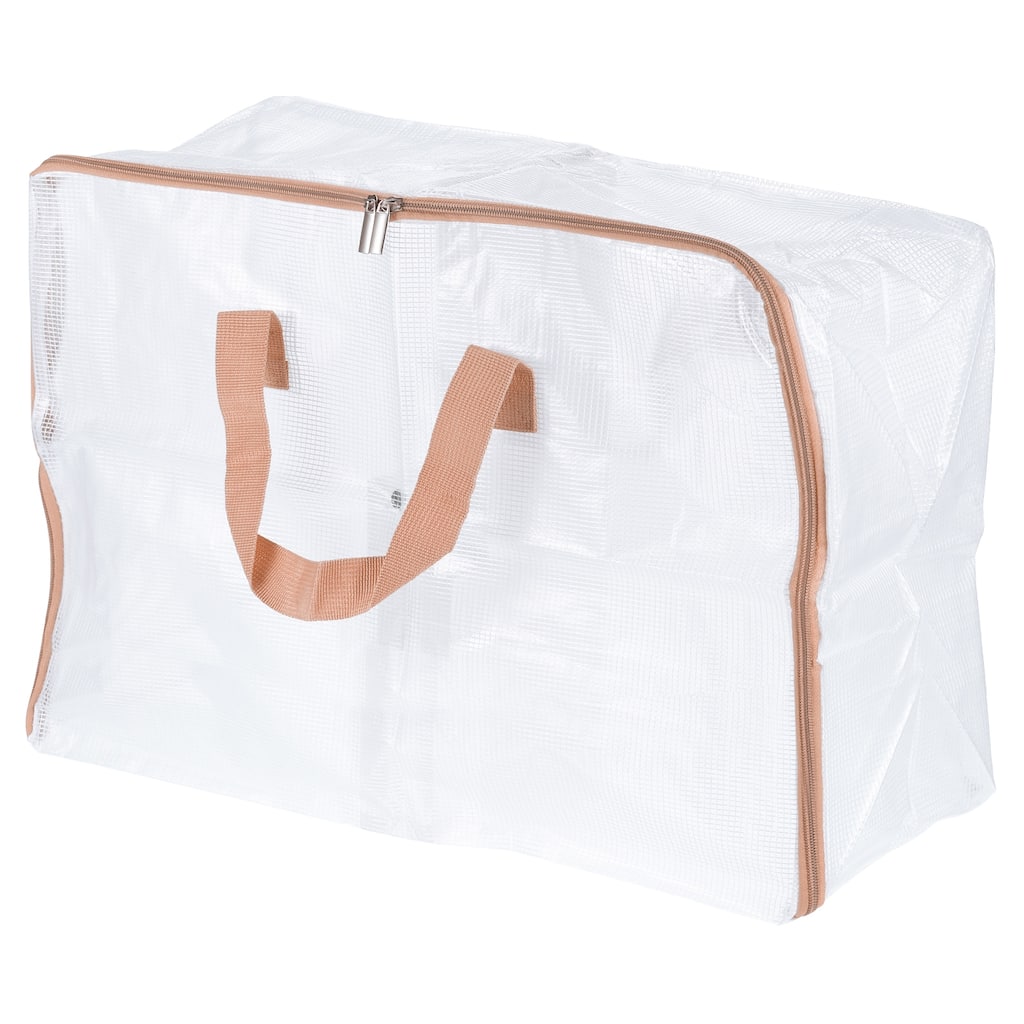 Closet Storage Bags, Large Foldable Clothes Organizer Tote Bag, Pink