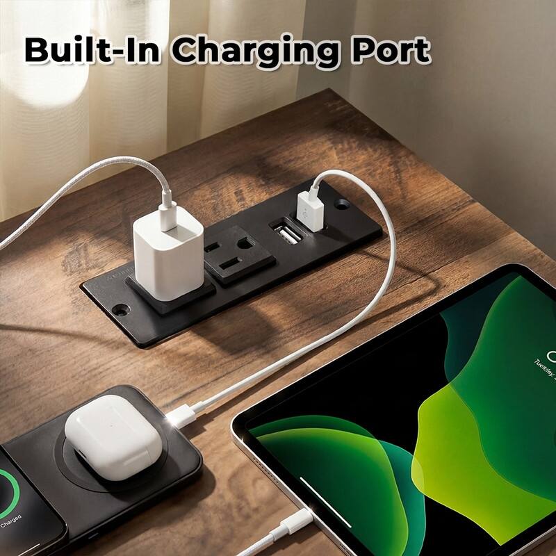 71'' L-Shaped Lift Top Home Office Desk with Storage Drawers ,File Cabinet and Convenient Charging