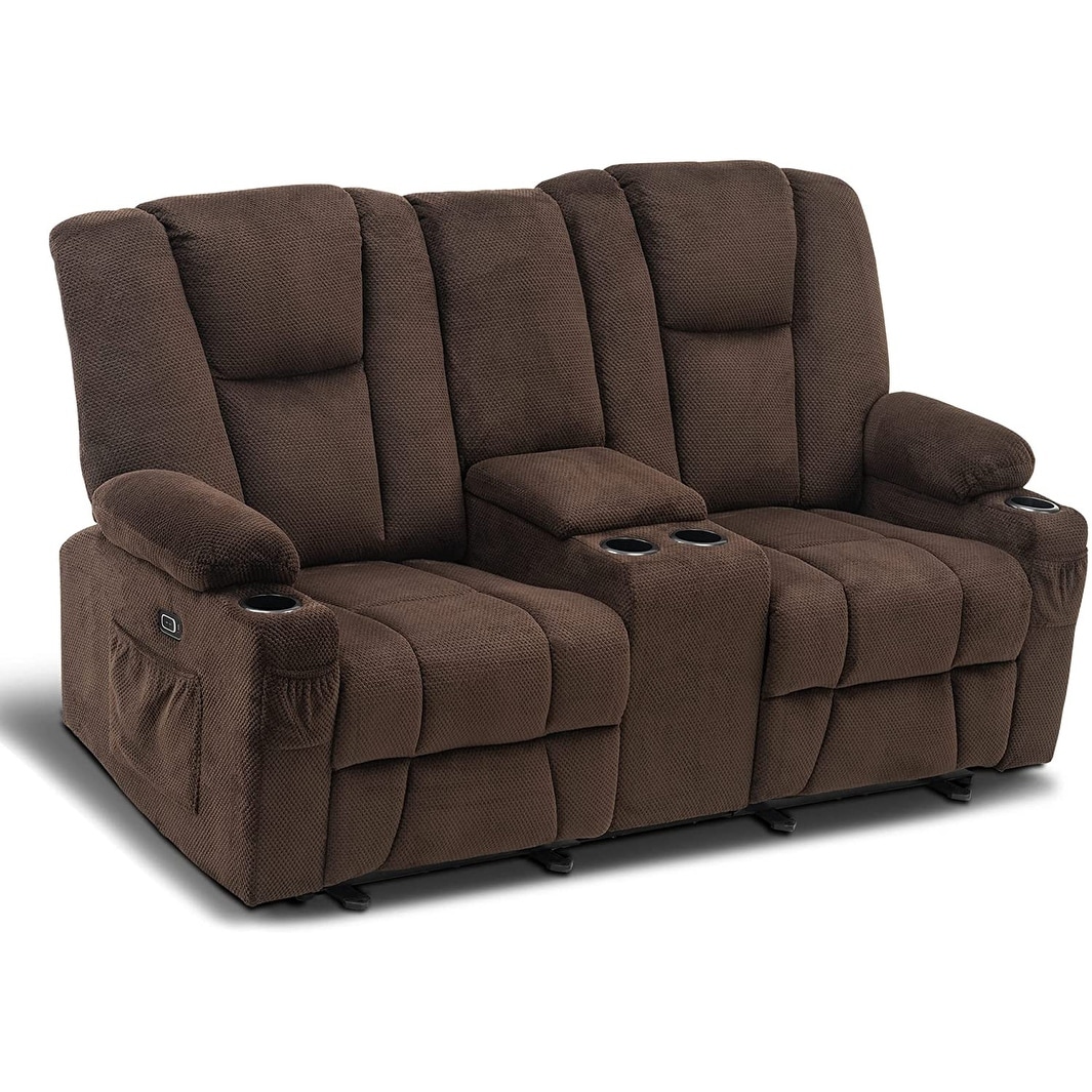 Heated top loveseat recliner