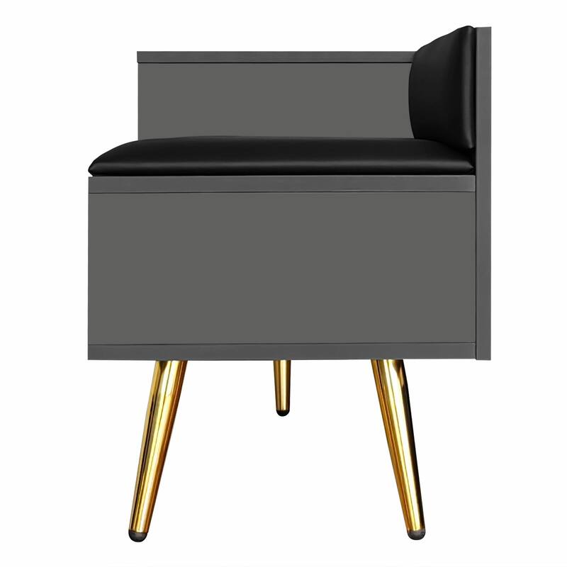 Modern Shoe Storage Bench with Hidden Compartment and Upholstered Cushion