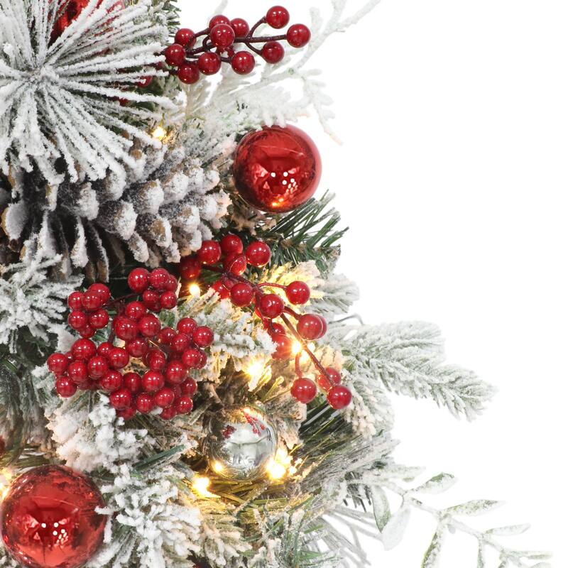 Puleo International 26" Battery-Operated Pre-Lit Decorated Artificial Wreath