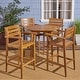 preview thumbnail 15 of 21, Stamford Outdoor Rustic 5 Piece Acacia Wood Bar Set by Christopher Knight Home