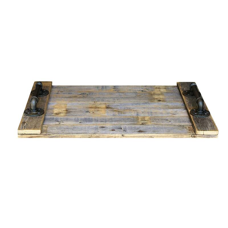 Farmhouse Noodle Board Rustic Wood Stove Top Cover with Handles - Natural