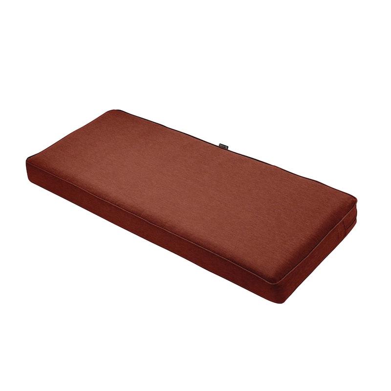 Classic Accessories Montlake FadeSafe Water-Repellent Outdoor Bench Cushion, 48"W x 18"D x 3"T - heather henna red