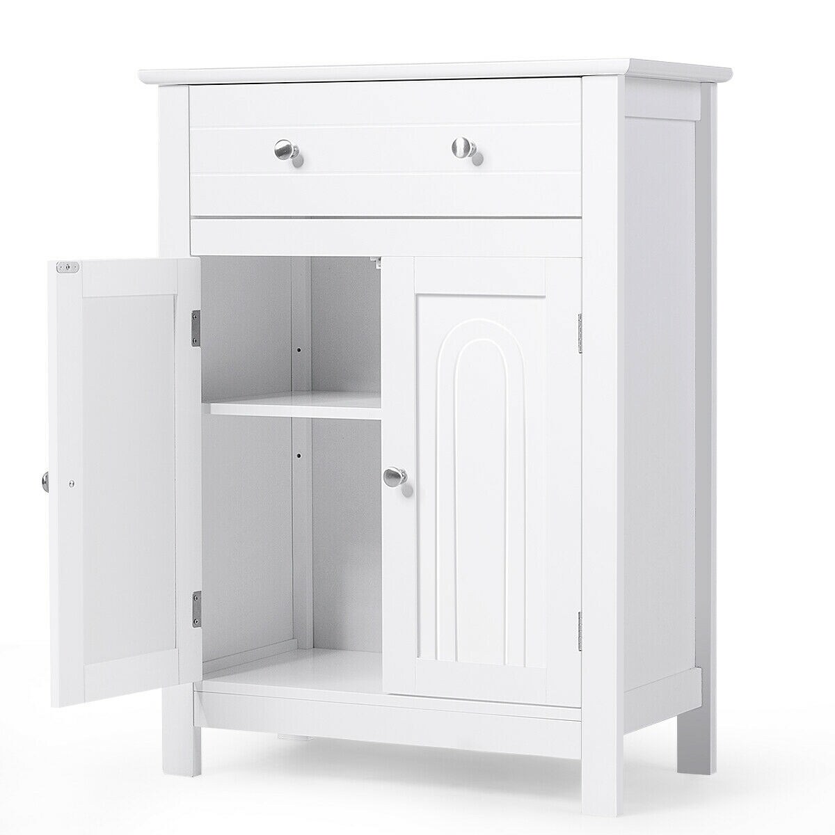 Shop Bathroom Storage Cabinet Free Standing Large Drawer White